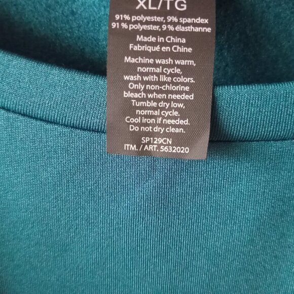 Spyder Activewear Women's LongSleeve T-shirt Sports Teal Green Thumb Holes Sz XL - Picture 2 of 5
